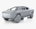 Tesla Cybertruck з детальним інтер'єром 2024 3D модель clay render