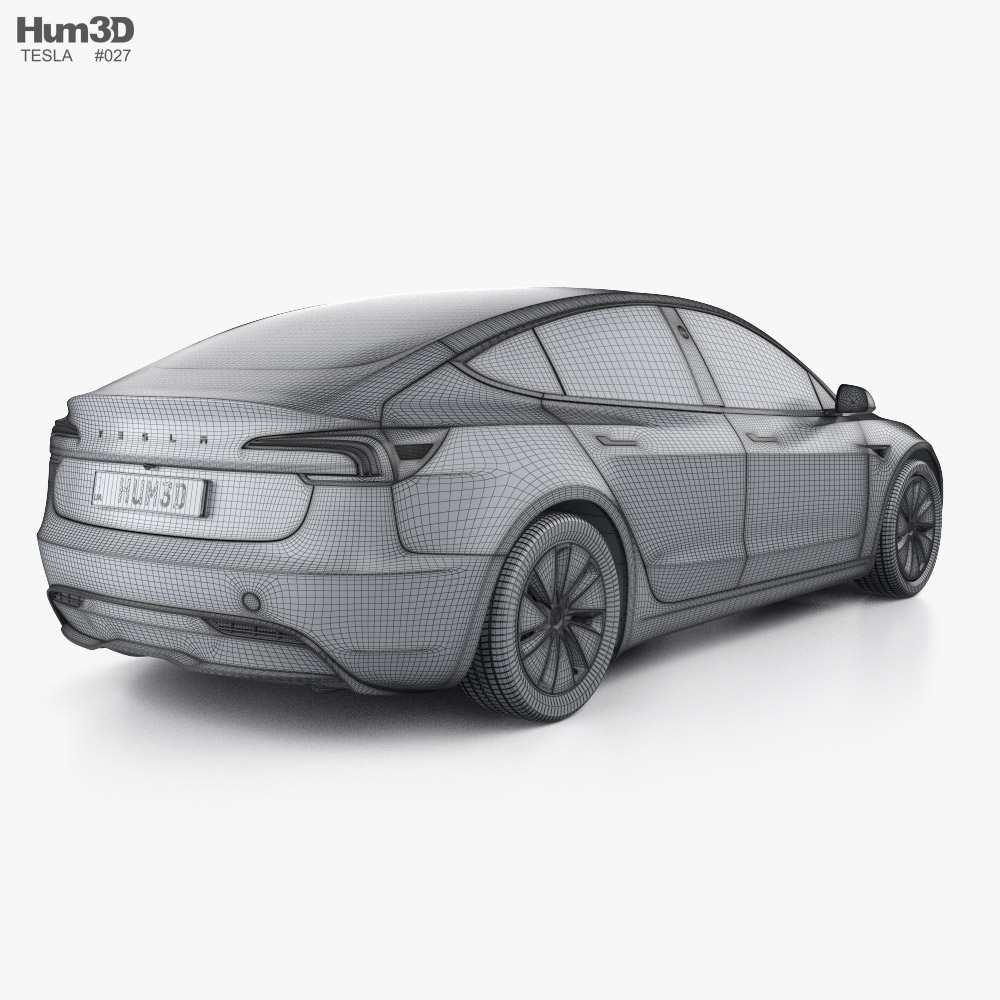 Tesla Model 3 2024 3D model Download Vehicles on