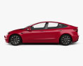 Tesla Model 3 Performance 2024 3d model side view