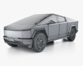 Tesla Cybertruck 2024 3D 모델  wire render