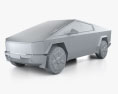 Tesla Cybertruck 2024 3D модель clay render