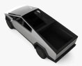 Tesla Cybertruck with HQ interior 2023 3D-Modell Draufsicht