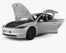 Tesla Model 3 with HQ interior 2024 3D model