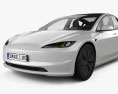 Tesla Model 3 with HQ interior 2024 Modelo 3D