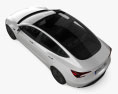 Tesla Model 3 with HQ interior 2024 3D модель top view