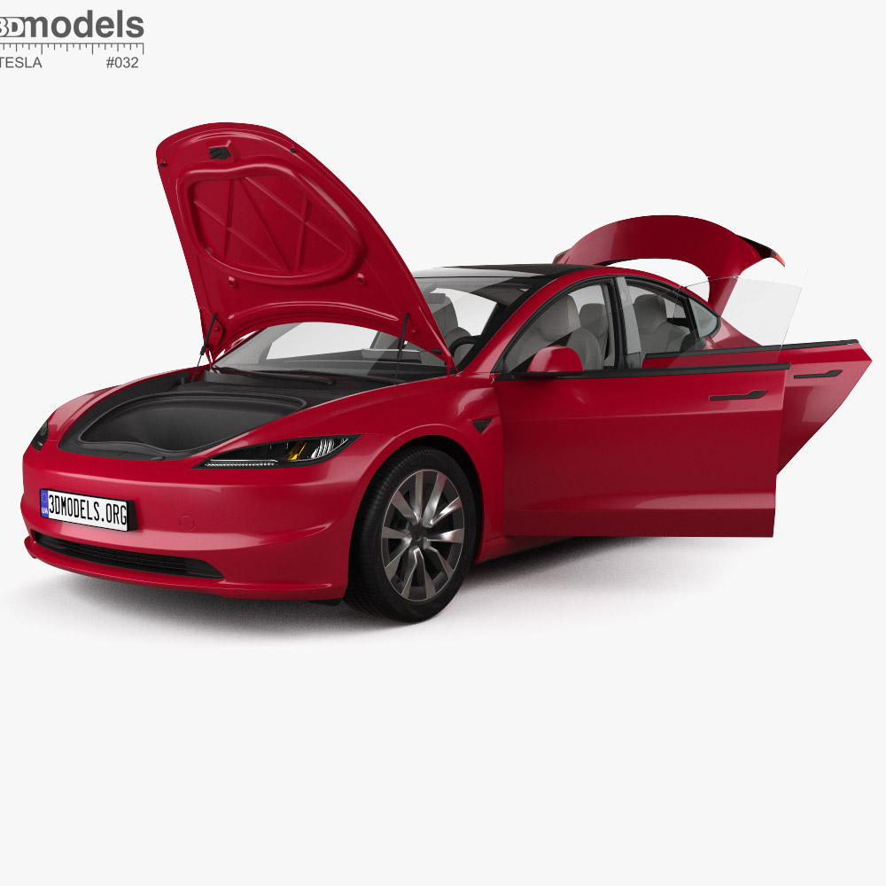 Tesla Model 3 Performance with HQ interior 2024 Modelo 3D