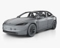 Tesla Model 3 Performance with HQ interior 2024 3D模型 wire render