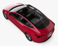 Tesla Model 3 Performance with HQ interior 2024 Modello 3D vista dall'alto