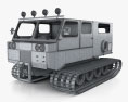 Thiokol Spryte 1200 Snowcat (The Thing) with HQ interior 2011 3D-Modell wire render