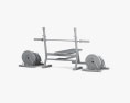 Weight Bench with Weights 3d model