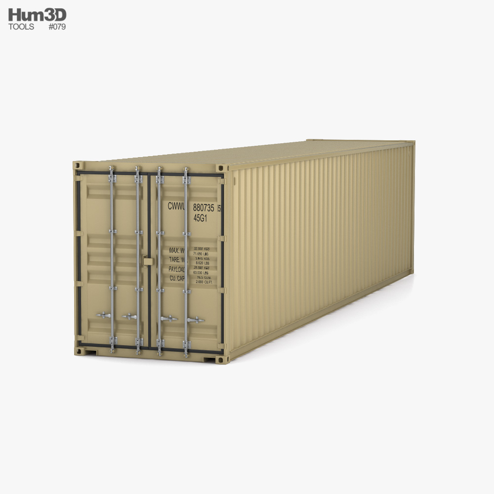 Shipping Container 40' HC 3D model