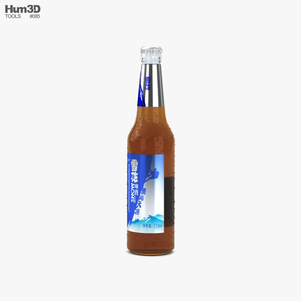 Snow Beer Bottle 3D model