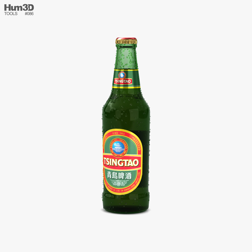 Tsingtao Cerveza Botella Modelo 3D