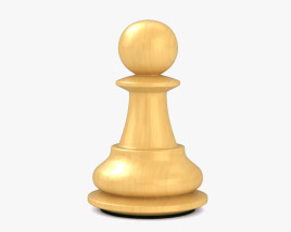 Шахова фігура Пішак Білий колір 3D модель