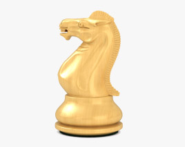 체스 말 나이트 화이트 3D 모델 
