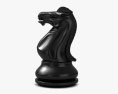 Шахова фігура Кінь Чорний колір 3D модель
