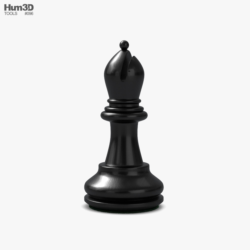 Classic Chess Bishop Black 3d model