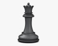 Regina degli scacchi nera Modello 3D