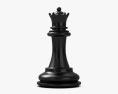 체스 말 퀸 블랙 색상 3D 모델 