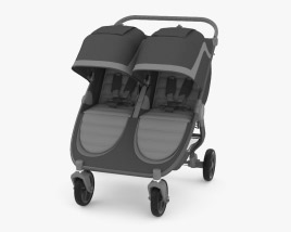Baby Double Stroller 3D model