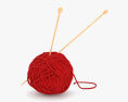 ウール糸と編み針 3Dモデル