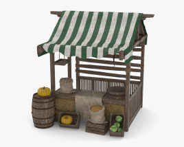 Medieval Market Stall 3D model