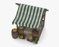 中世の市場の露店 3Dモデル