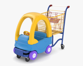 Supermarket Toy Car Shopping Trolley 3D model