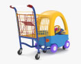 超市玩具车购物手推车 3D模型