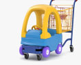 Supermercato Carrello della spesa con auto giocattolo Modello 3D