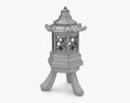 Stone Garden Pagoda Statue 3D 모델 