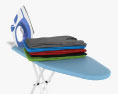 Ironing Board with Iron and Clothes 3d model