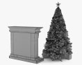 Камин с рождественской елкой 3D модель