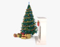 带圣诞树的壁炉 3D模型