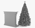 Камин с рождественской елкой 3D модель