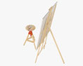 Easel with Painting Palette 3d model