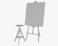 Easel with Painting Palette 3d model