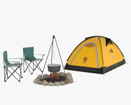 Camping set 3D model