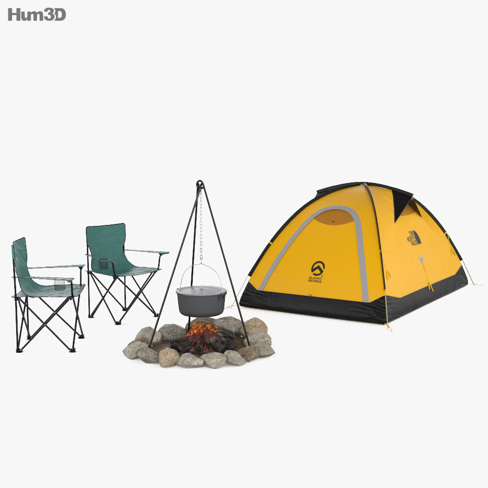Camping set 3D-Modell