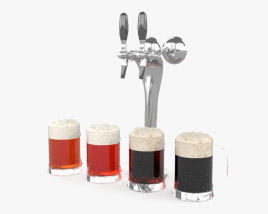 Beer Tap with a Mug of Beer 3D model