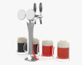 Bier zapfhahn mit einem Becher Bier 3D-Modell
