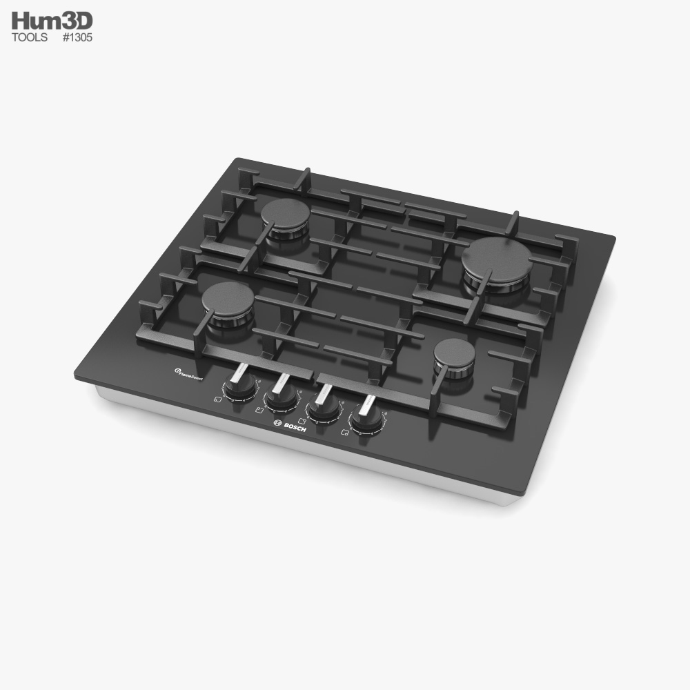 Bosch Series 6 Tempered Glass Gas Hob 3D model