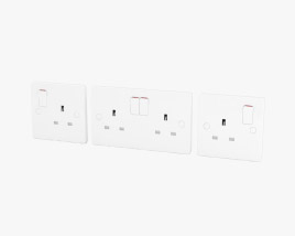 Switch And Socket Type G UK 3D 모델 