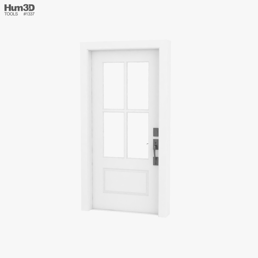 Front Entry Door With Glass 3D model