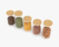 Set Of Glass Jars With Seeds 3Dモデル