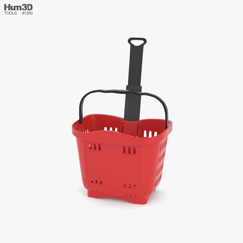 Rolling Shopping Basket 3D model