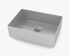 Undermount Aluminium Kitchen Sink 3D model