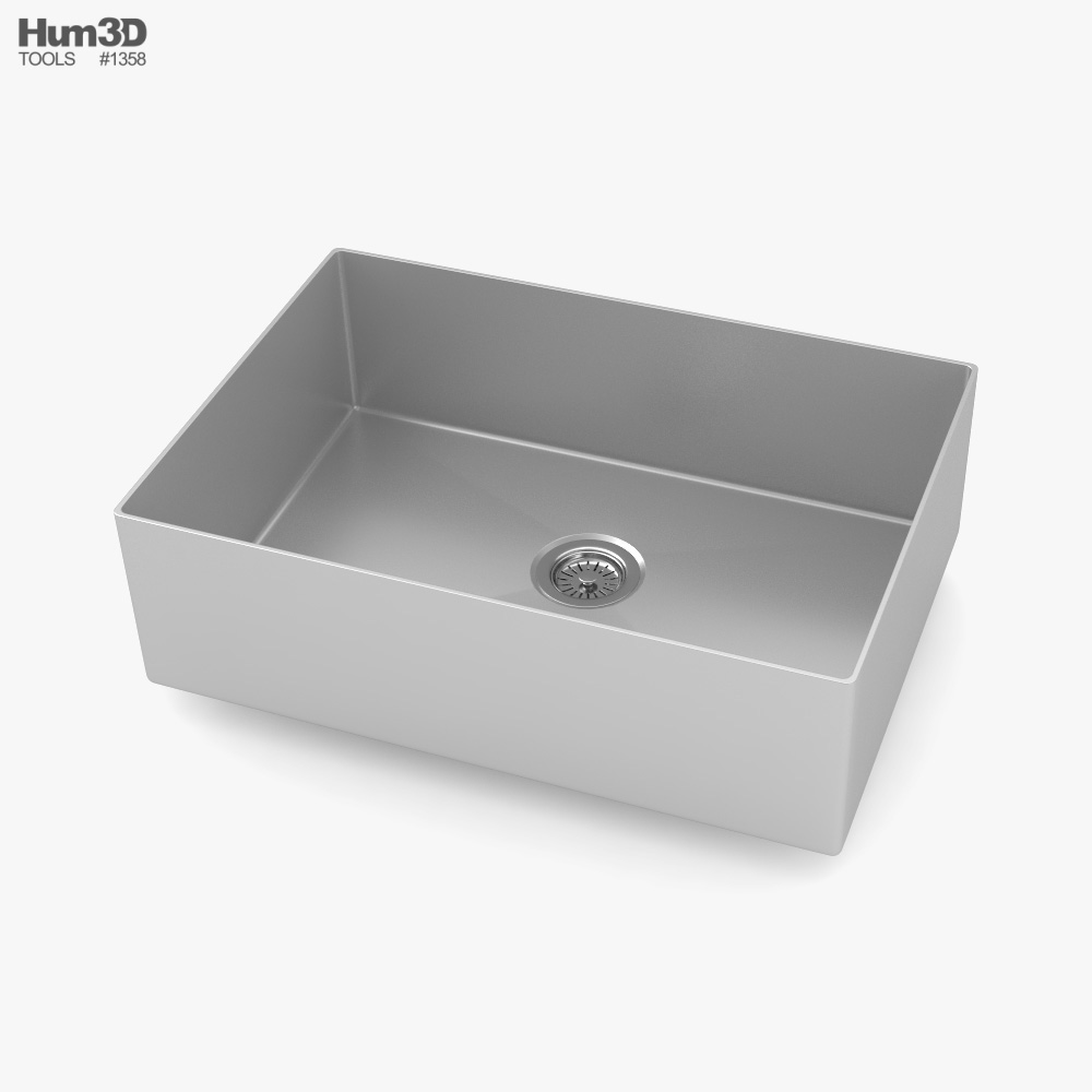 Undermount Aluminium Kitchen Sink 3D-Modell