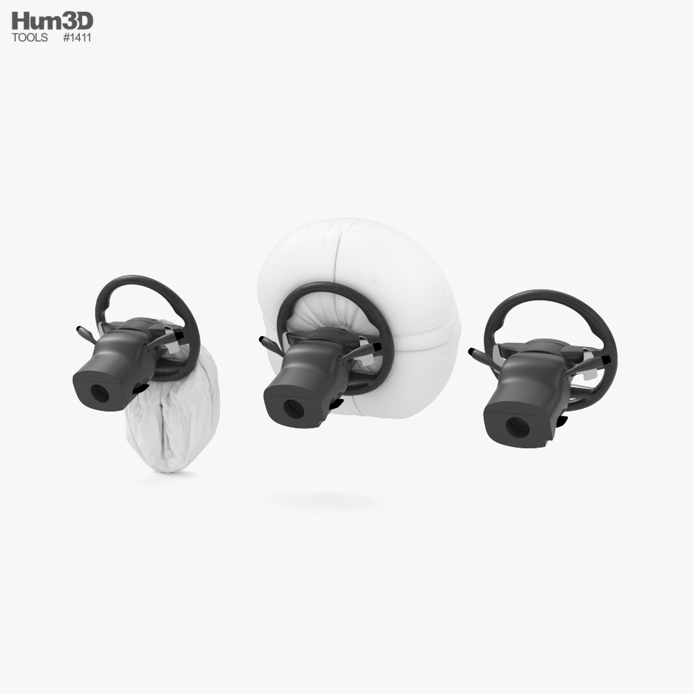 Deployed Steering Airbag 3D model - Download Car parts on