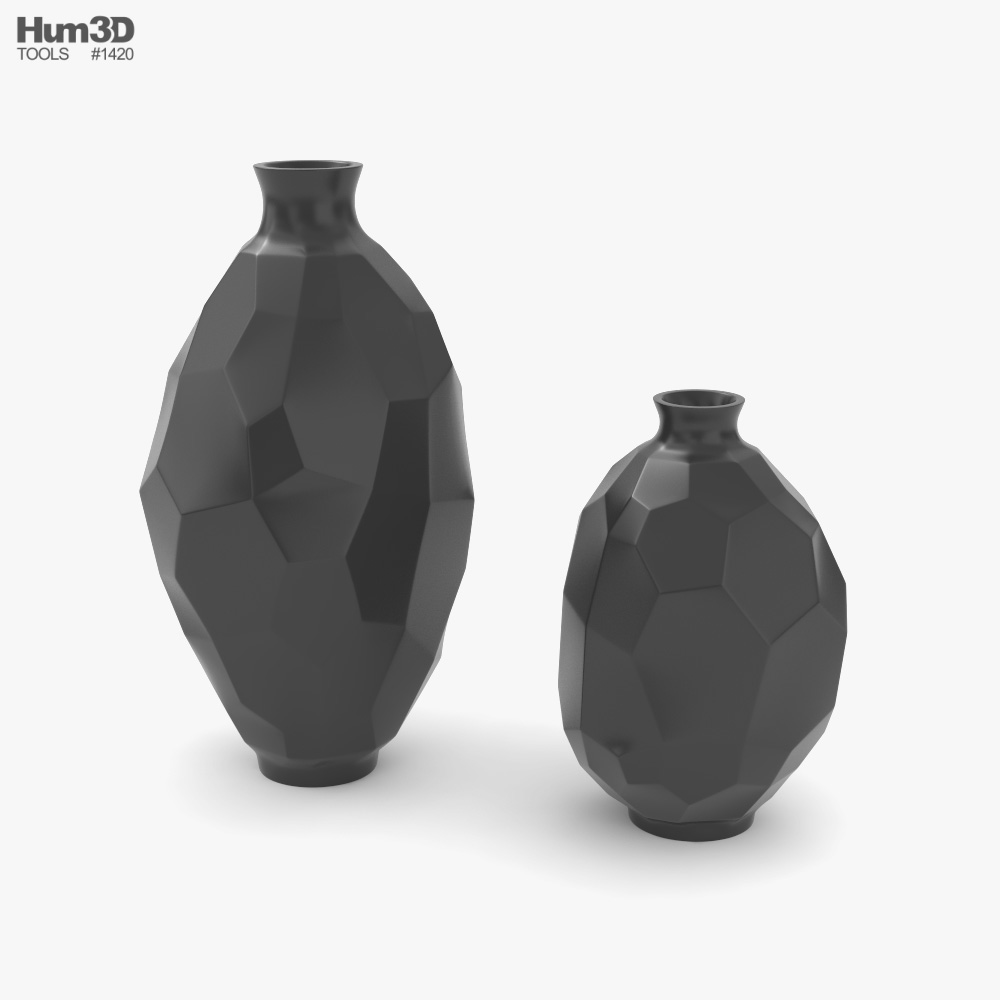 Schwarze Vasen 3D-Modell